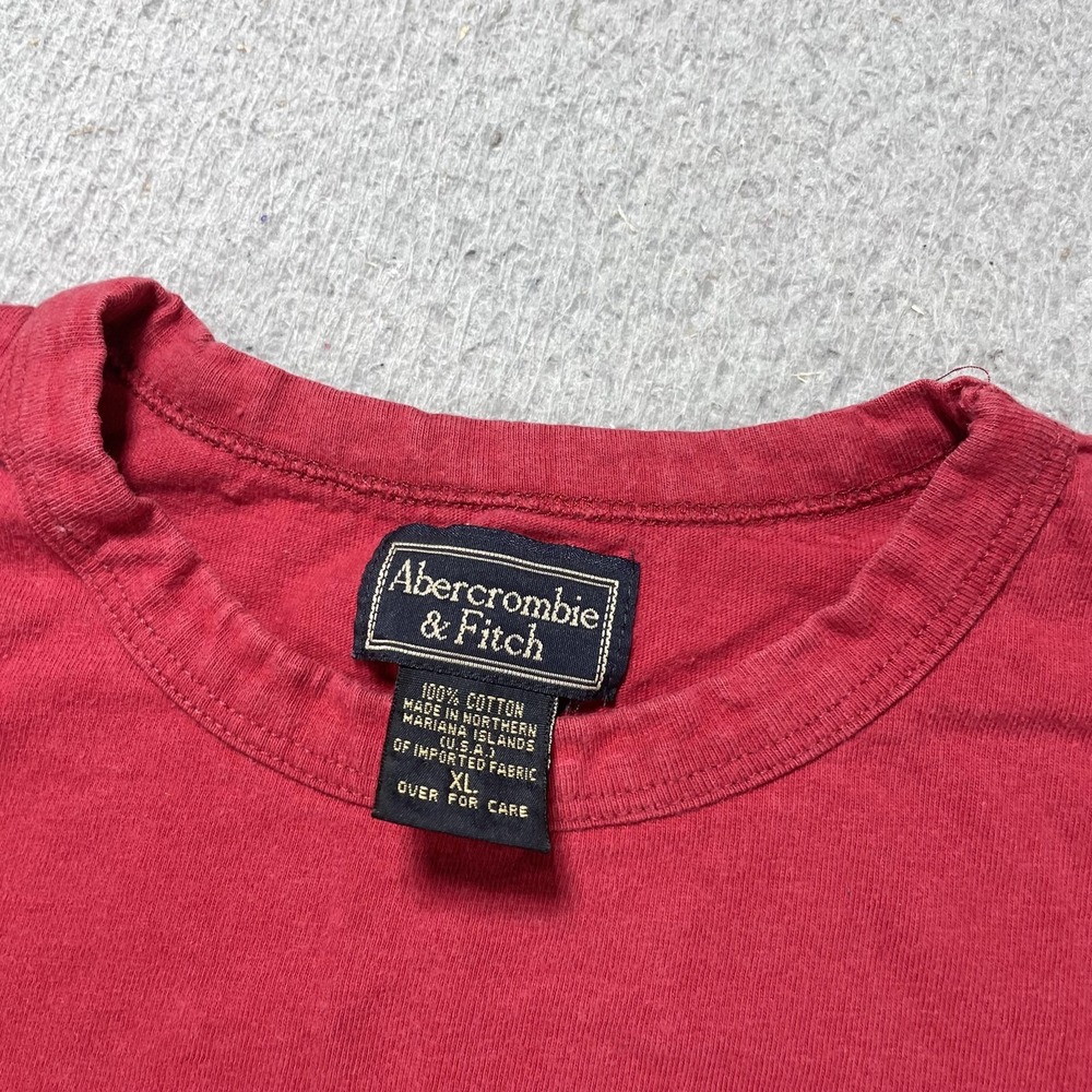 Abercrombie & Fitch T Shirt Womens XL Red Small Logo Graphic Tee Cotton VTG - Picture 5 of 9